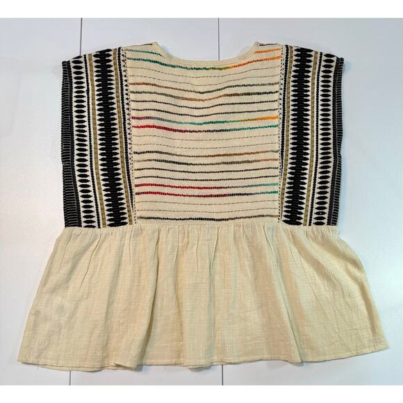 Tribal Jeans Boho Embroidered Top with Tassels NWOT Size M - Picture 9 of 12